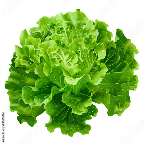 Fresh green leaves of lattuce on transparent background. Generative ai. photo