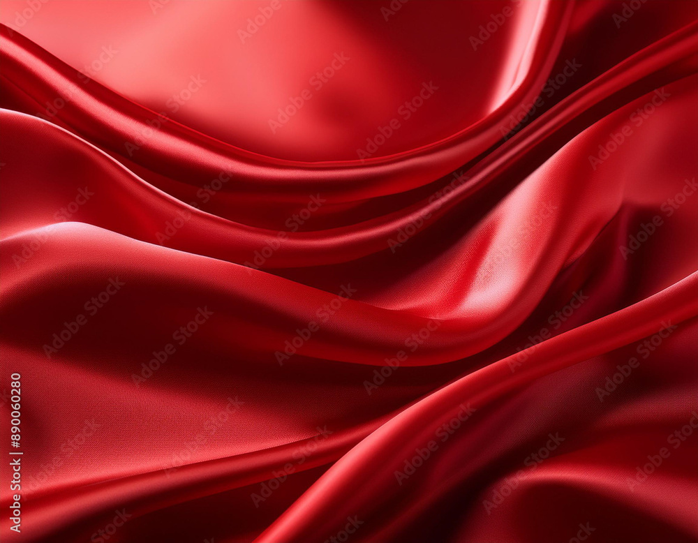 Bright Red Silk Texture with Rich Color and Delicate Light Reflections Bright Red Silk Texture with Rich Color and Delicate Light Reflections
