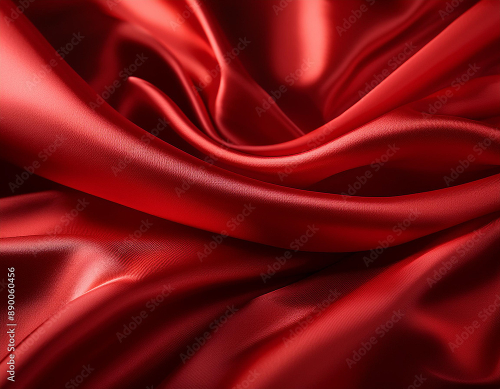 Obraz premium Bright Red Silk Texture with Rich Color and Delicate Light Reflections