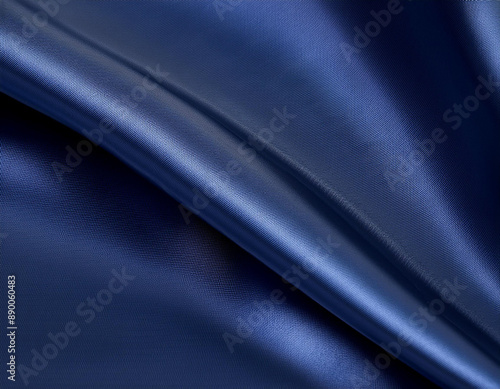 Deep Navy Blue Silk Fabric Texture with a Glossy, Smooth Finish