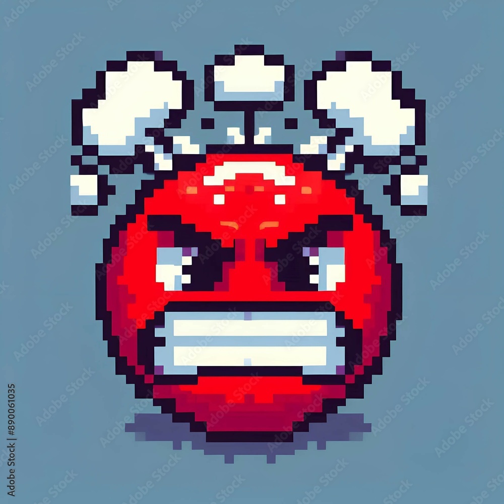 Fototapeta premium pixel art angry emote illustration