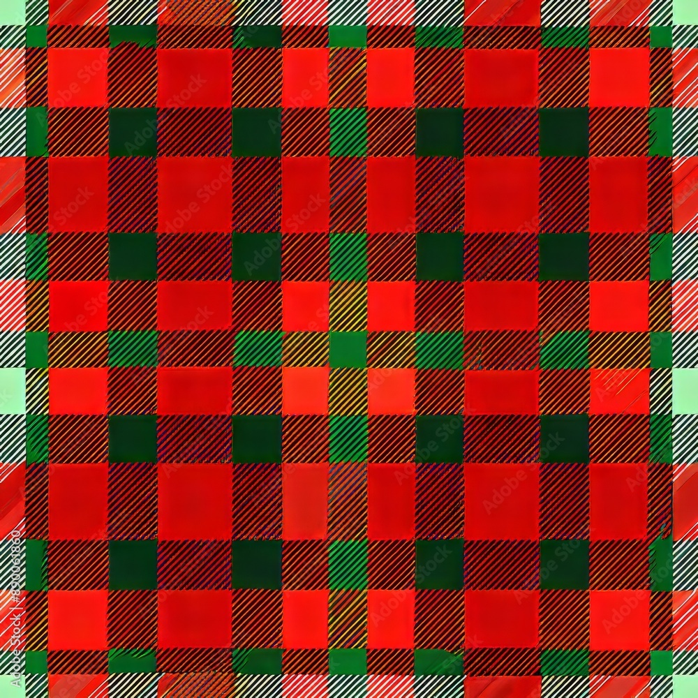 seamless pattern of classic Scottish tartan plaid in traditional red and green hues, Generative AI seamless pattern of classic Scottish tartan plaid in traditional red and green hues, Generative AI