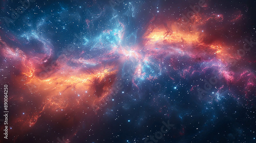 Stunning image of a vibrant galaxy, filled with stars, nebulae, and cosmic colors