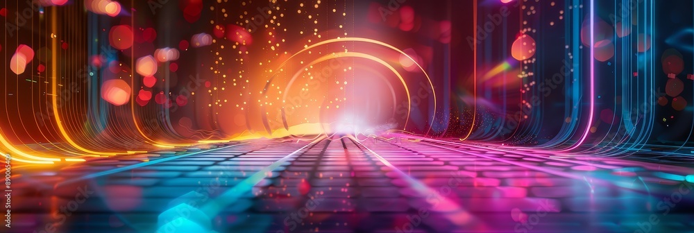 Abstract Neon Lights and Futuristic Portal - A futuristic concept with vibrant neon lights and a glowing portal symbolizing innovation, technology, progress, digital future, and possibility. Abstract Neon Lights and Futuristic Portal - A futuristic concept with vibrant neon lights and a glowing portal symbolizing innovation, technology, progress, digital future, and possibility.