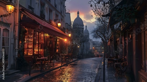 Fototapeta Naklejka Na Ścianę i Meble -  Cozy street in Paris, France