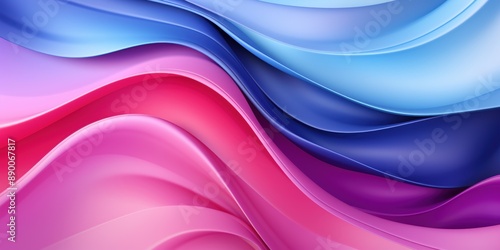 A vibrant abstract image featuring smooth, flowing gradients of pink, blue, and purple, creating a dynamic, colorful background.