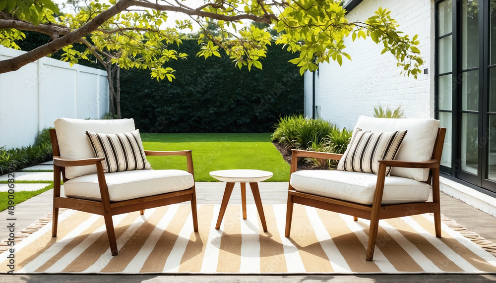 Sophisticated Outdoor Seating Arrangement with Comfortable Chairs Sophisticated Outdoor Seating Arrangement with Comfortable Chairs