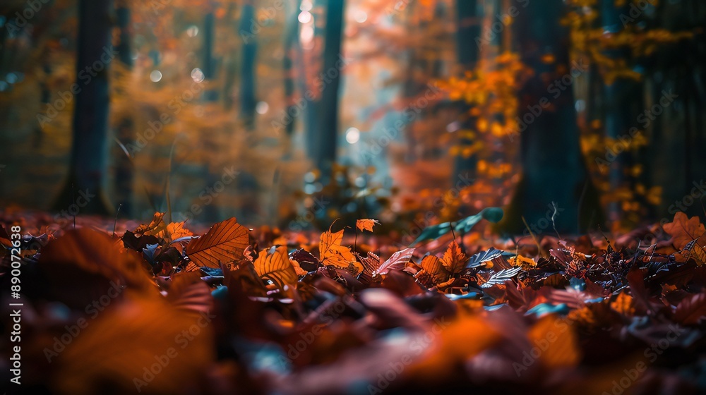 A beautiful capture of autumn leaves in a forest A beautiful capture of autumn leaves in a forest