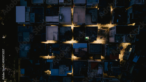 Aerial pictures of old town buildings in Foshan, China. 