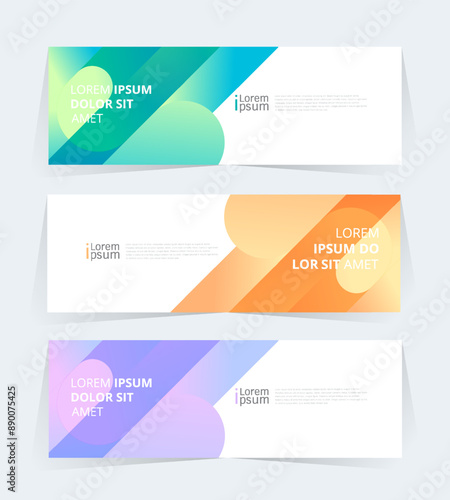 Geometric banner design with Vector presentation template.