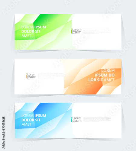 Geometric banner design with Vector presentation template. 