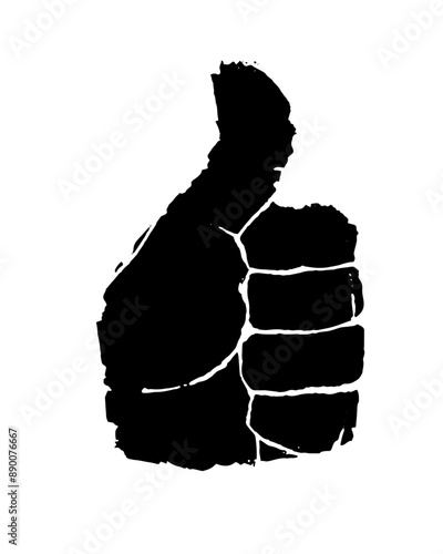 サムズアップのシルエットイラスト