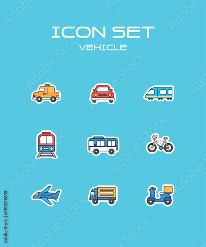 심플 라인 아이콘 탈 것 10