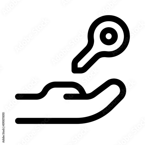 key handover icon with line style, perfect for user interface projects