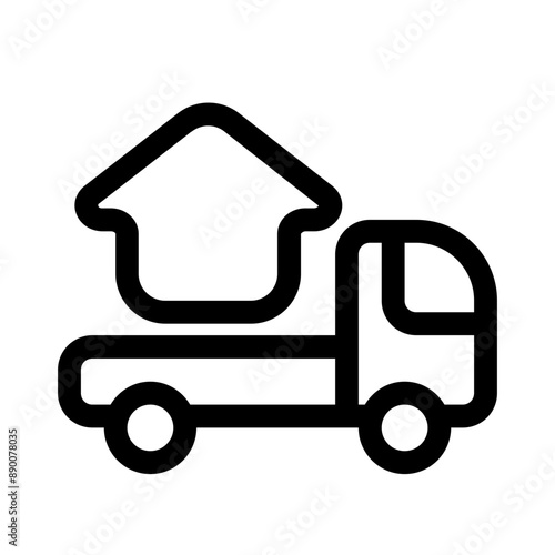 moving truck services icon with line style, perfect for user interface projects