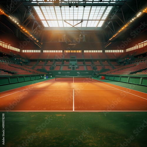 Tennis arena for a tennis tournament photo