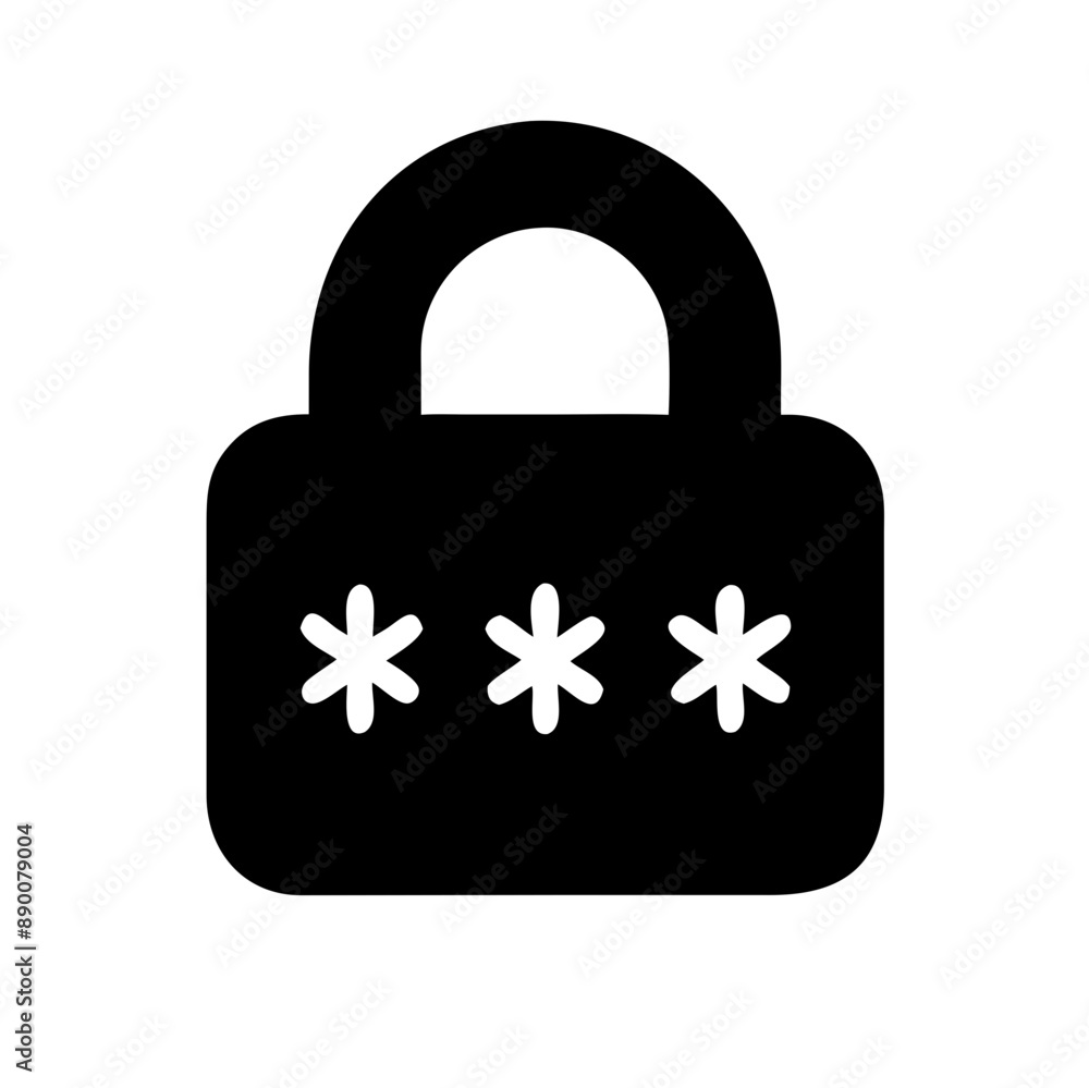 password, Black vector Icon, Minimalist, Black and White password, Black vector Icon, Minimalist, Black and White
