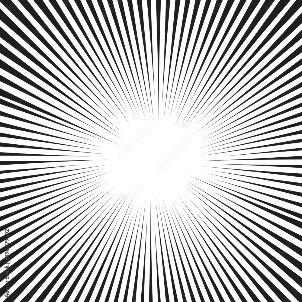 Black and white sunburst pattern, vector design, radiating lines. Black and white sunburst pattern, vector design, radiating lines.