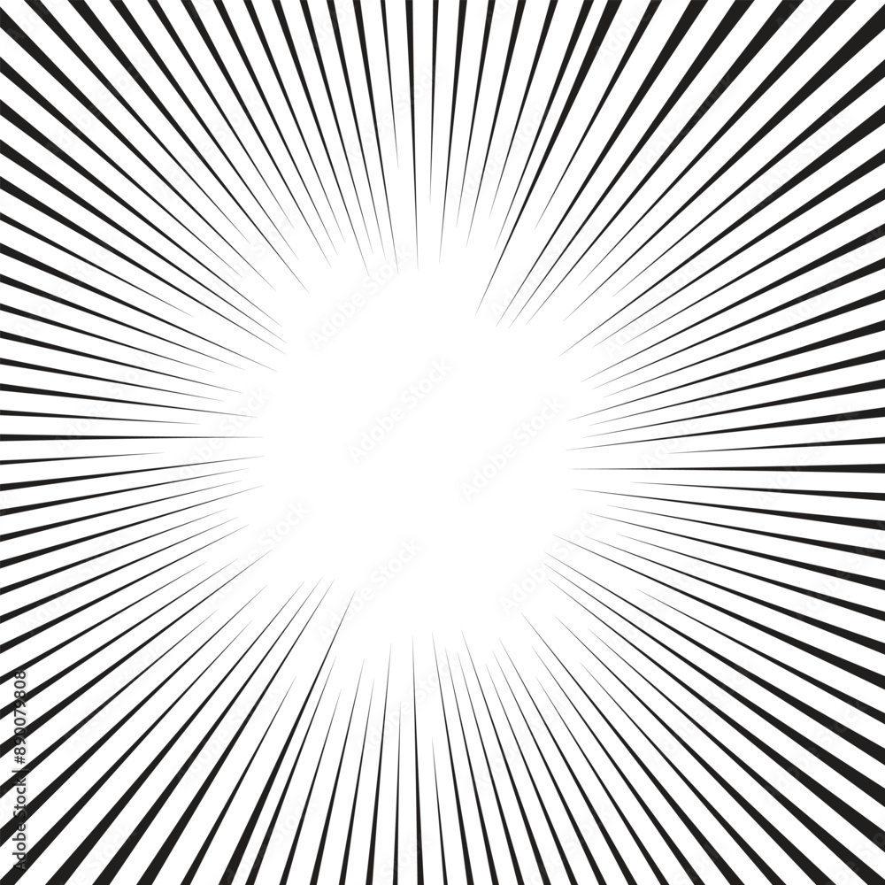 Black and white sunburst pattern, vector design, radiating lines. Black and white sunburst pattern, vector design, radiating lines.