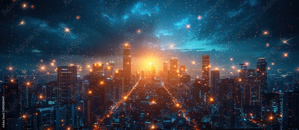 Cityscape Under a Starry Sky Cityscape Under a Starry Sky