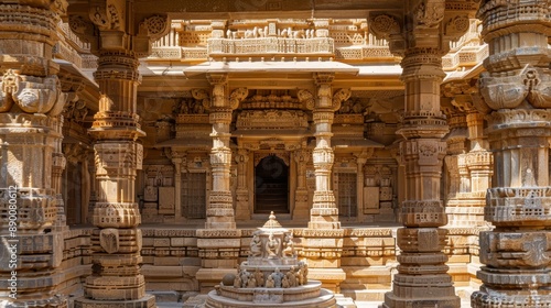 Jain Temple at Jaisalmer Fort in India 