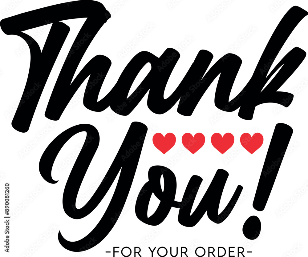 Obraz premium Thank You for Your Order. Elegant Thank You for Your Order Design with Stylish Graphics. Sophisticated Thank You for Your Purchase Image with Modern Elements. Chic Thank You for Your Order Graphic