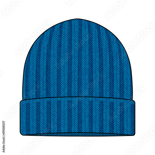 Knit cap ( beanie )  template vector illustration