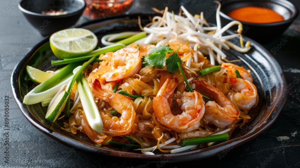 The national cuisine of Thailand. Pad thai. The national cuisine of Thailand. Pad thai.