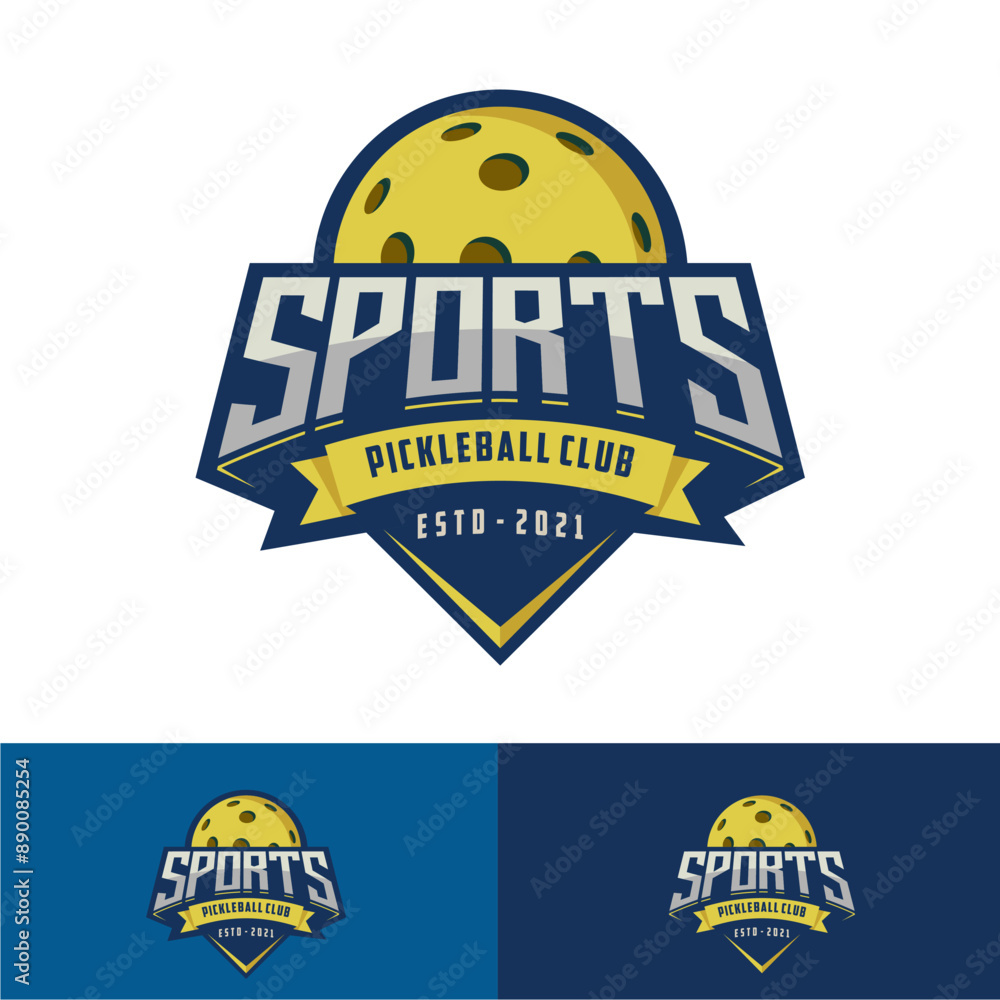 Pickleball logo badge emblem. Emblem set collection vector illustration for a pickleball club Pickleball logo badge emblem. Emblem set collection vector illustration for a pickleball club