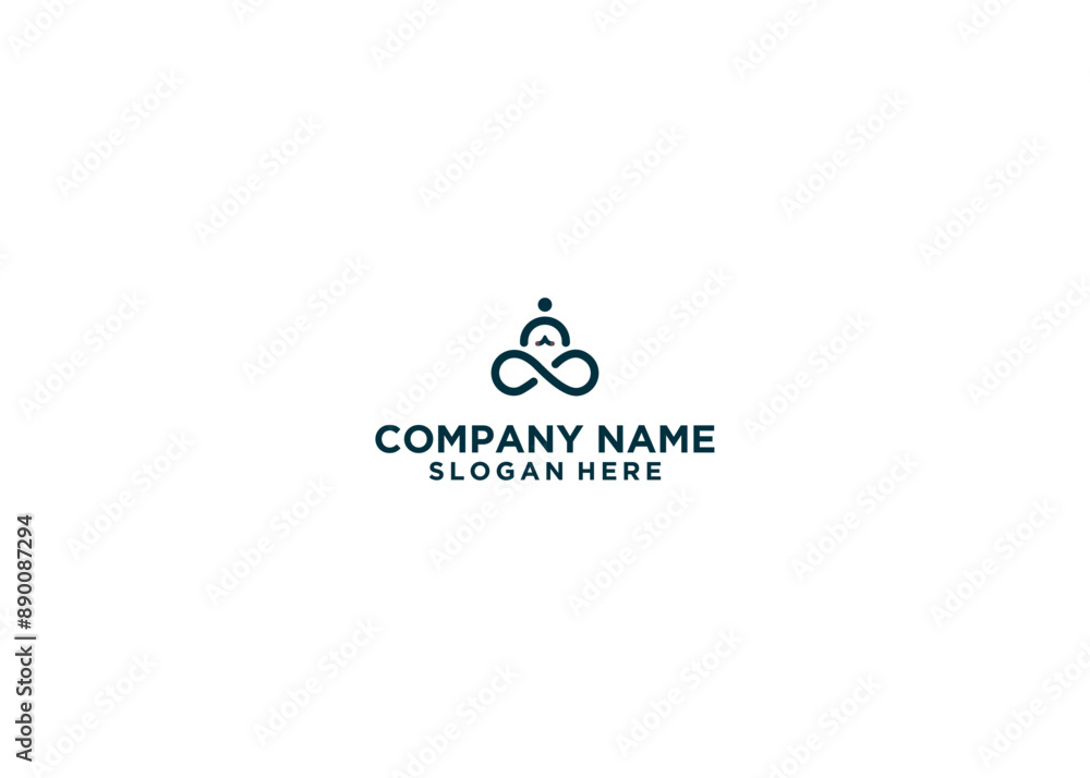 Abstract monoline yoga human linear logo Meditation line icon Abstract monoline yoga human linear logo Meditation line icon