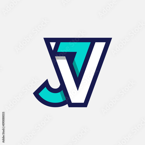 Initial Letter JV or VJ Logo, Monogram Logo letter J with V combination, design logo template element, vector illustration photo