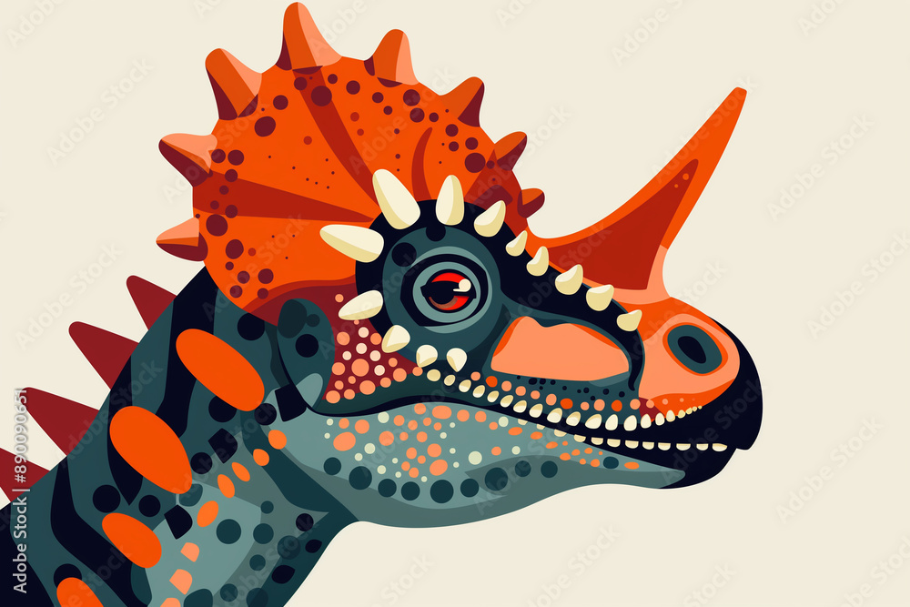 Dinosaur Portrait in Modern Simple Flat Design Illustration Dinosaur Portrait in Modern Simple Flat Design Illustration