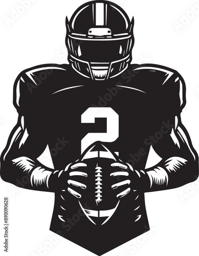 Vector illustration of an American football player