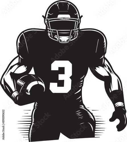 Vector illustration of an American football player