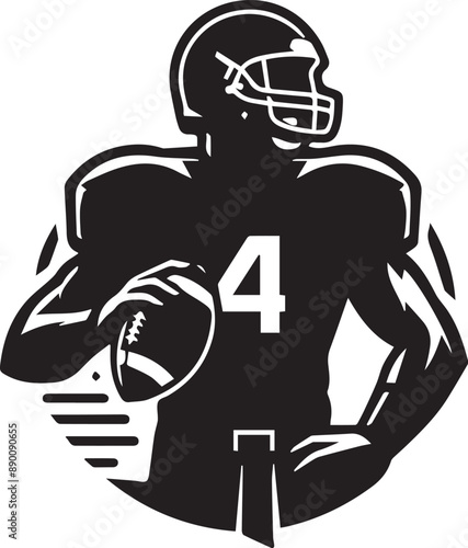 Vector illustration of an American football player
