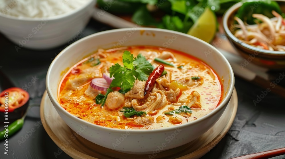 The national cuisine of Thailand. Thai chicken soup. The national cuisine of Thailand. Thai chicken soup.