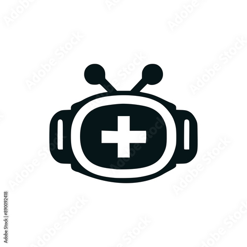 medical robot health logo vector illustration template design