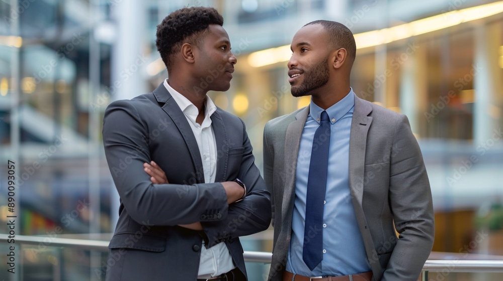 Focused discussion between two confident business professionals Focused discussion between two confident business professionals