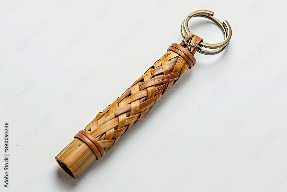 luxury souvenir bamboo keychain on white background luxury souvenir bamboo keychain on white background