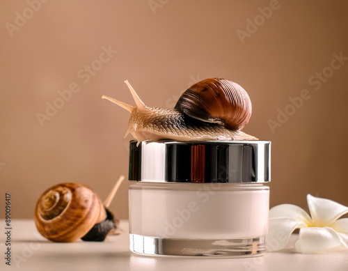 Organic cosmetics with mucin and snail photo