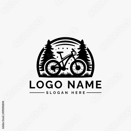 bike logo vector illustration white background photo