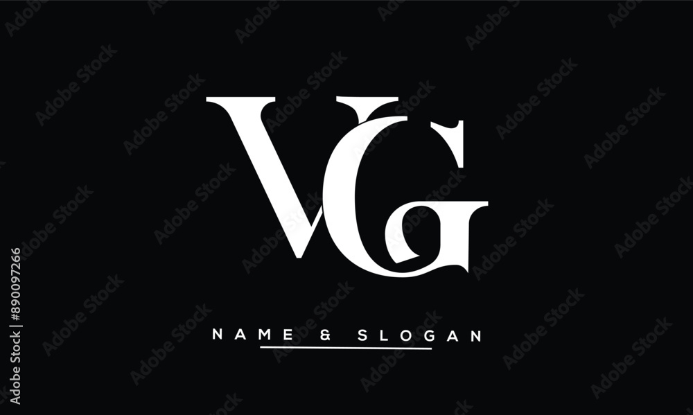Fototapeta premium GV, VG, G, V Abstract Letters Logo Monogram