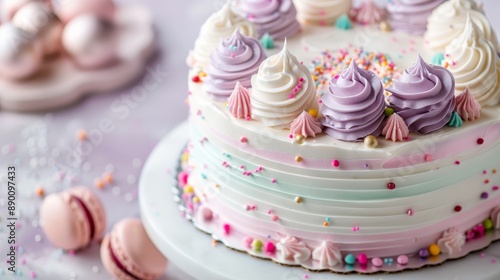 richly decorated cake with colorful frosting and intricate designs