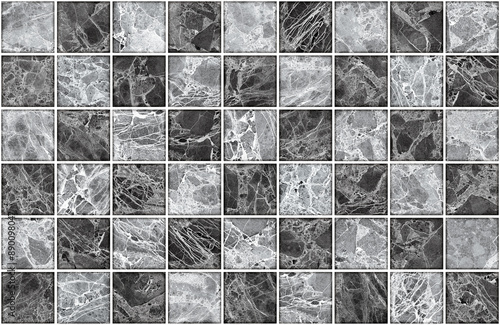 Vintage colurful tiled wall and floor stone and marble pattern with unique mixed design pattern.
