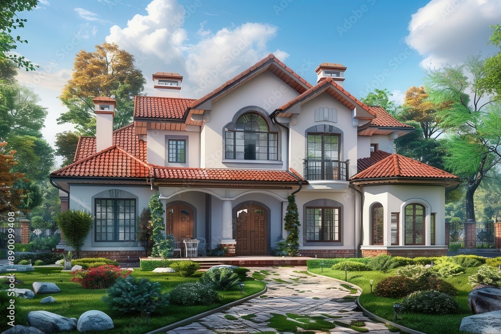 Classic Elegance. Traditional house design concept