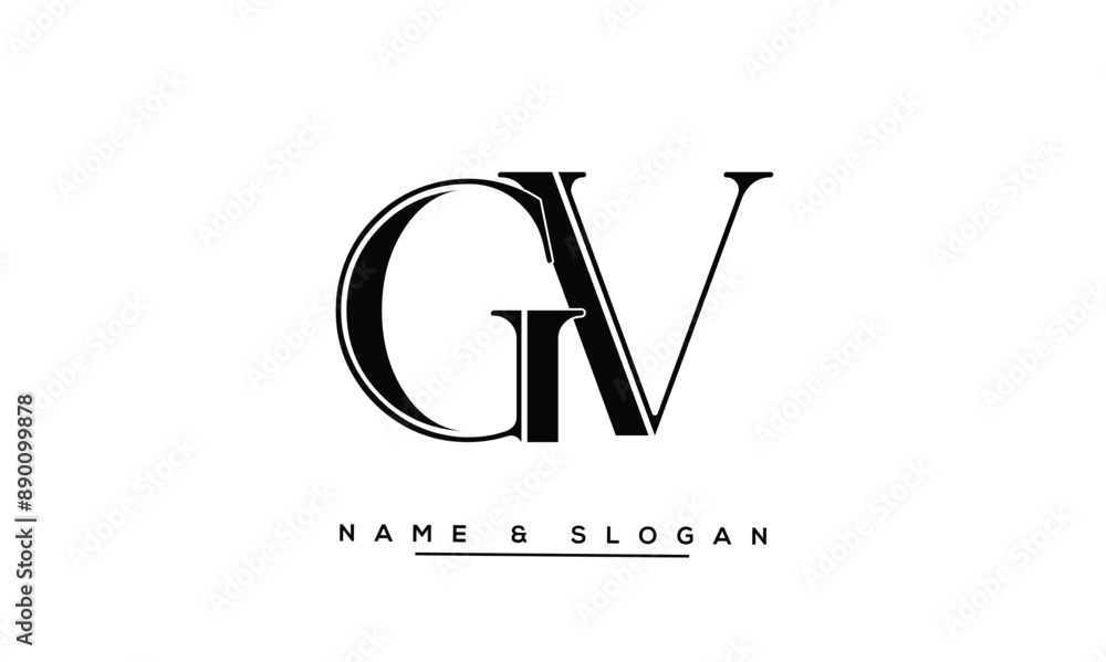 GV, VG, G, V Abstract Letters Logo Monogram GV, VG, G, V Abstract Letters Logo Monogram