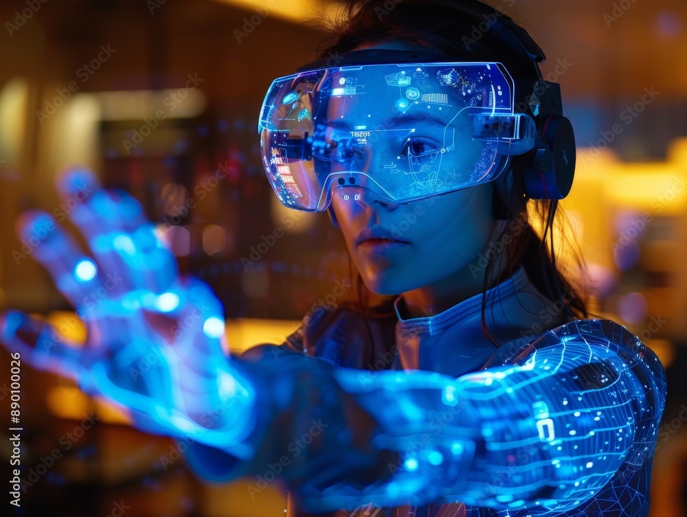 Futuristic Holographic Video Call with Realistic Effects and Dynamic Lighting Futuristic Holographic Video Call with Realistic Effects and Dynamic Lighting