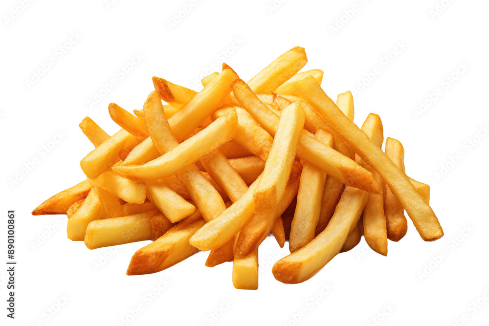 Φωτογραφία Golden French fries pile, crispy potato fries snack food, fast food side dish fo