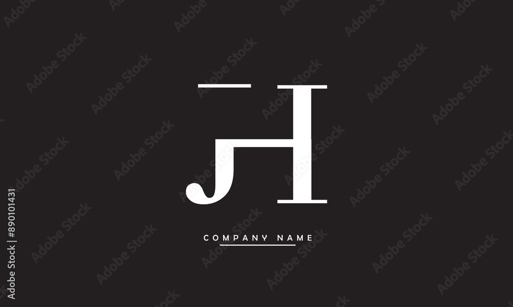 JH, HJ, J, H Abstract Letters Logo Monogram JH, HJ, J, H Abstract Letters Logo Monogram