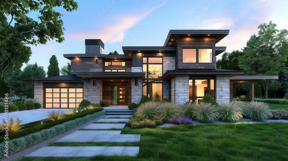Innovative Modern Home. Cutting-edge architectural design concept Innovative Modern Home. Cutting-edge architectural design concept